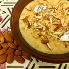 A picture of Almond Saffron Kheer.