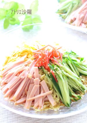 A picture of Soy Sauce & Sesame Sauce ✿ Classic Hiyashi Chuka (Cold Ramen) ✿.