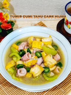 Foto resep Tumis Cumi Asin Tahu Cabe Hijau