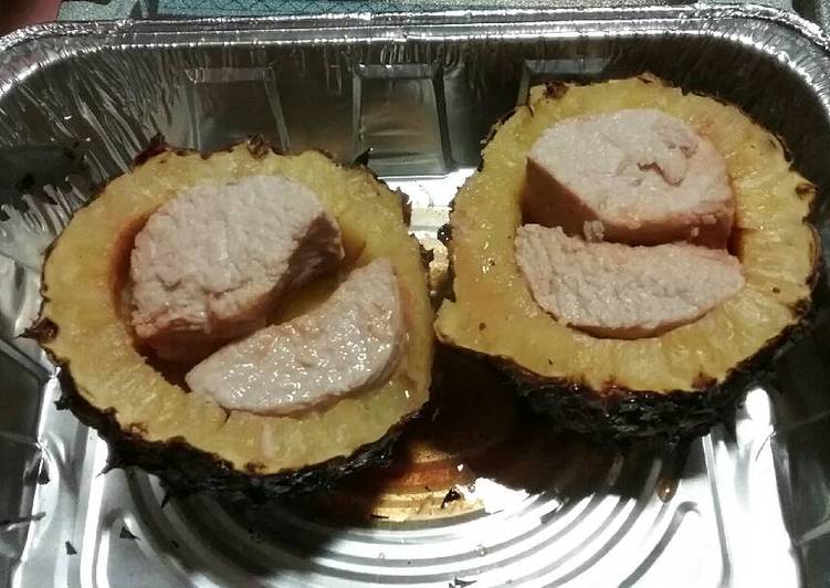 Steps to Make Homemade Grilled Swineapple (pork &amp; pineapple)