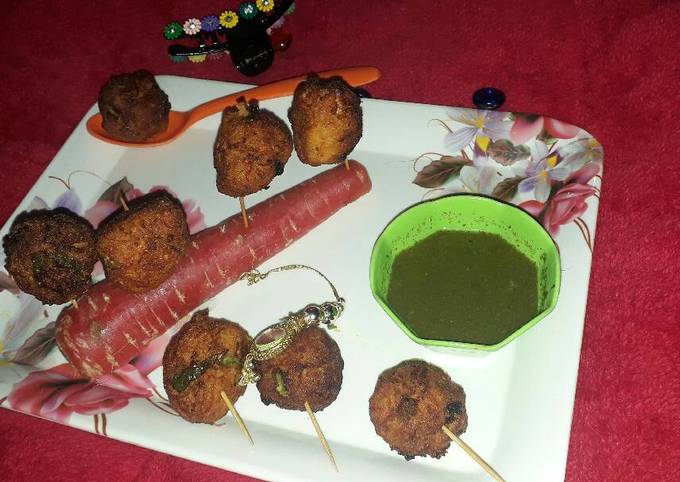 Carrot lollipops