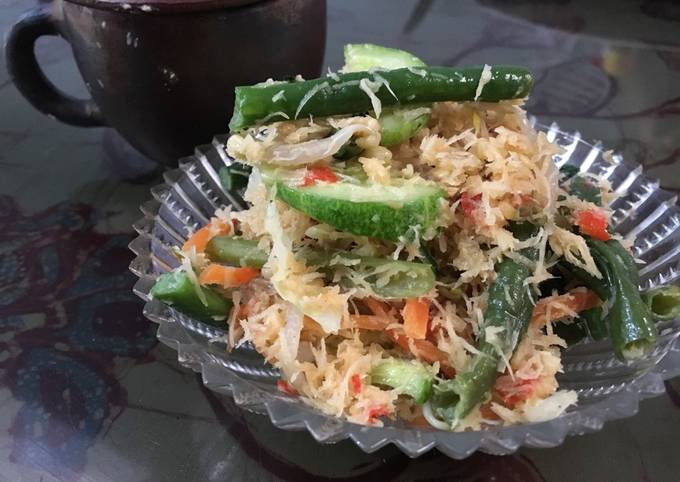 Cara Memasak Urap sayur, kukus. Bahan Sederhana