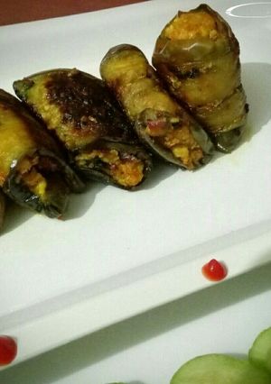 A picture of Eggplant rolls.