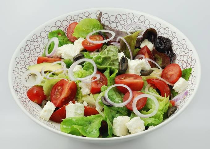 Step-by-Step Guide to Prepare Perfect Greek salad with avocado