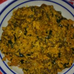 Egusi soup A picture of Egusi soup.