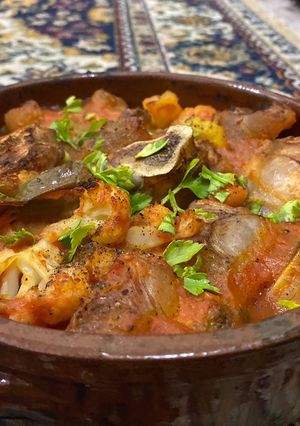 صورة لوصفة طاجن عكاوي بالخضار
