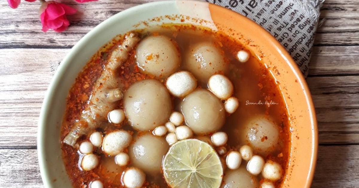 Resep Bakso Aci Kuah Ceker Pedas Oleh Beranda Aqlan Cookpad