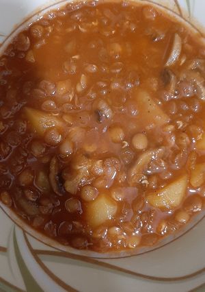 عکسی از دستور عدس و قارچ