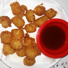 A picture of Chickpea potato chessy nuggets.