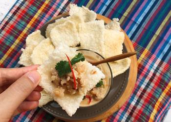 How to Make Yummy Appetizer Recipe  Pork  Shrimp Peanut Dipping Sauce Thai Style Appetizer
