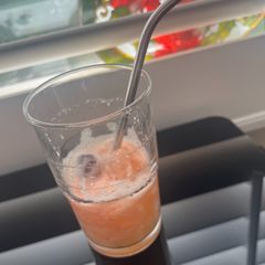 A picture of Daybreak Tropical non- achoholic sugar free frothy smoothie.