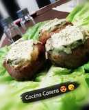 Papas 🥔 gratinadas 🧀 rellenas de acelgas ¡¡¡Al horno!!! 😍