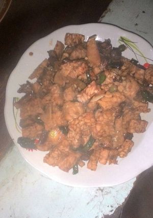 Foto resep Oseng ampela+tempe lombok hijau