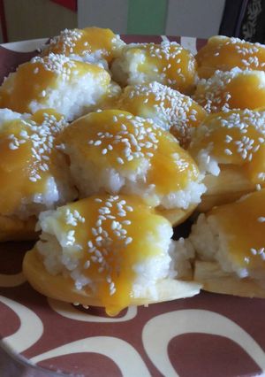 Foto resep Jackfruit sticky rice srikaya spread