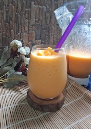 Foto resep Jus mangga mix susu strawberi