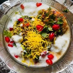 A picture of Dahi Bhalla chaat (Evening snack).