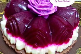 Anti Ribet, Membuat Puding Buah Naga Lapis Susu Coklat Enak