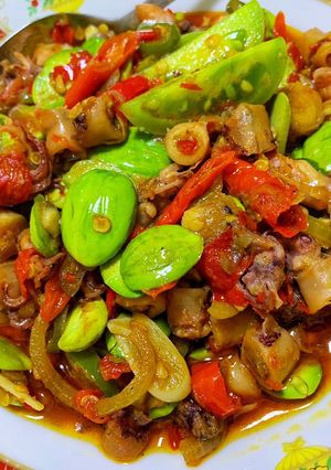 Foto resep Tumis cumi asin pete