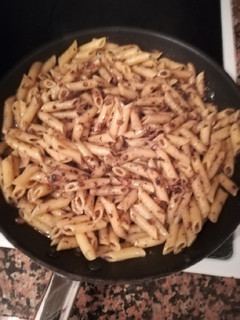 Una foto de Macarrones portobello