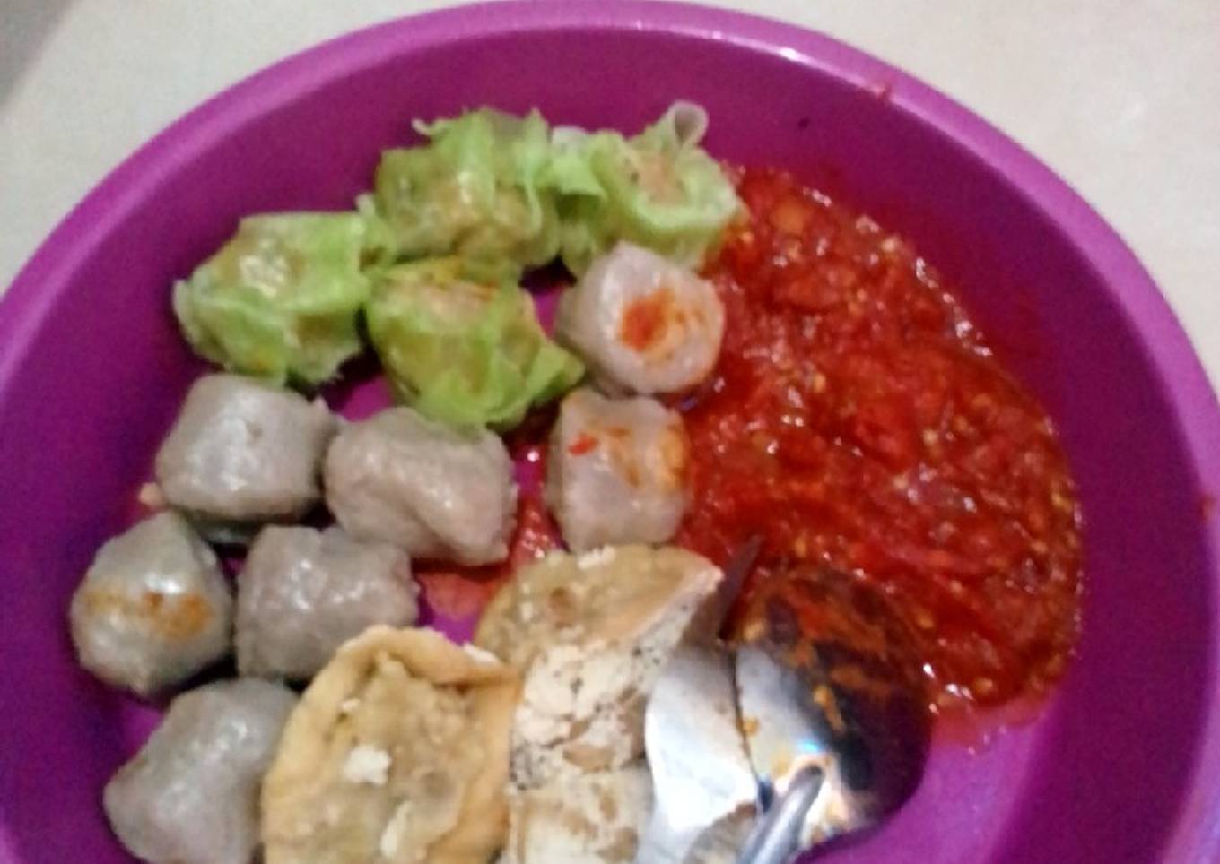 Batagor siomay saus tomat pedas