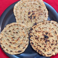 A picture of Khooba roti with a twist of kasuri methi.
