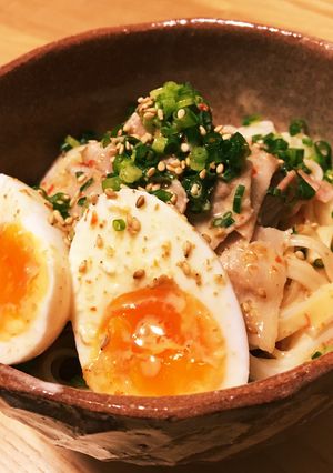 A picture of Pork Shabu Udon with Sesame Dressing.