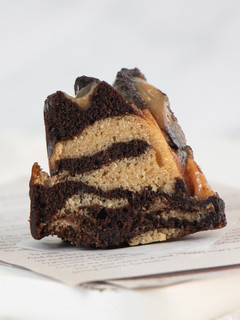 A picture of Peanut Butter Chocolate Cake with Peanut Butter Sauce.