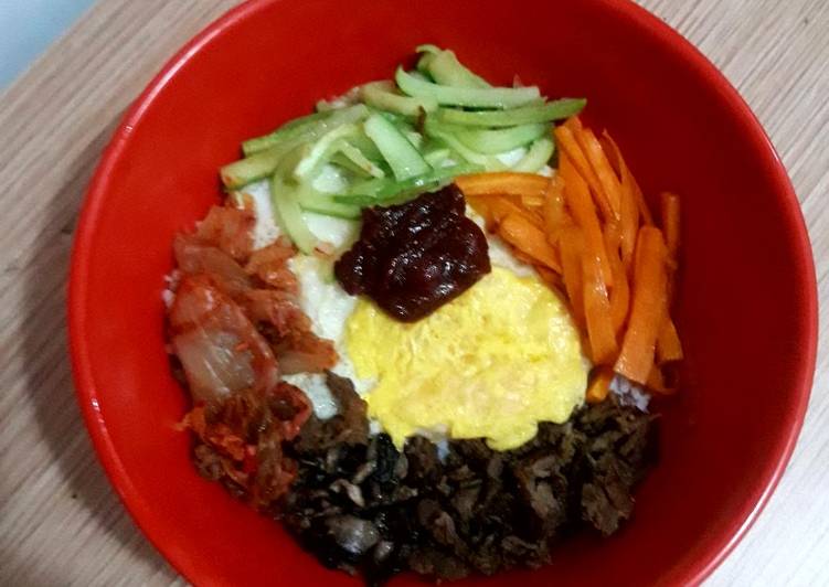 Bibimbap / nasi campur korea ala kadarnya