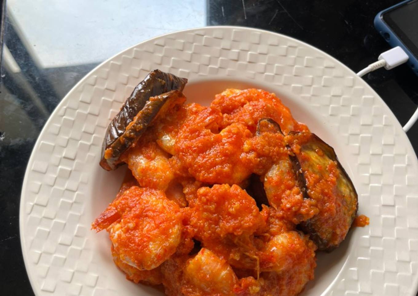 Udang terong balado