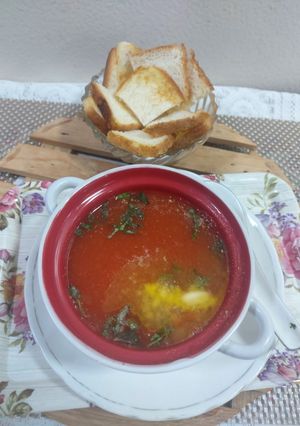 A picture of Carrot tomato beetroot soup.