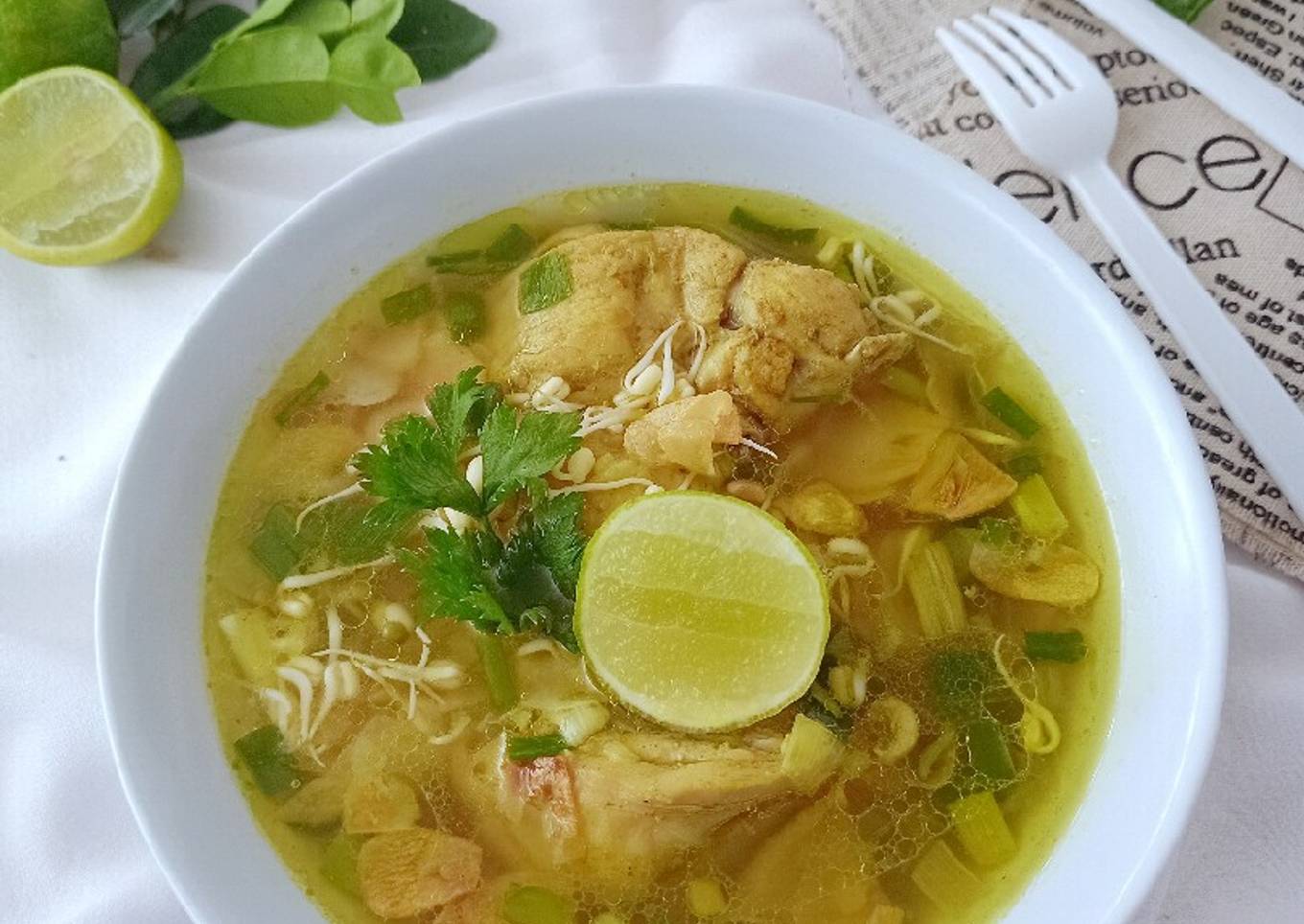 Soto Ayam Simple Bumbu Iris