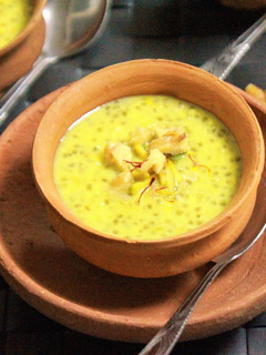 A picture of Green Papaya Chia Seeds Kheer / Pudding.