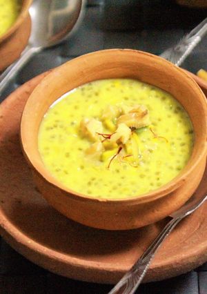 A picture of Green Papaya Chia Seeds Kheer / Pudding.