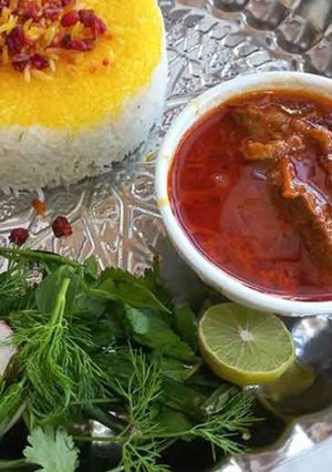 عکسی از دستور چلو گوشت