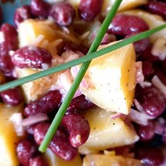 A picture of Bean and potato salad.