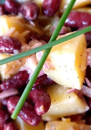 A picture of Bean and potato salad.