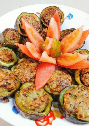 Hình của món Đậu phụ nhồi cà tím (món chay).