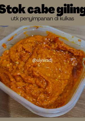 Foto resep Stok cabe giling di kulkas