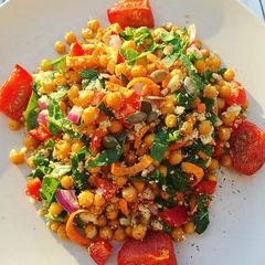 A picture of Cauliflower cous cous and chickpea salad.
