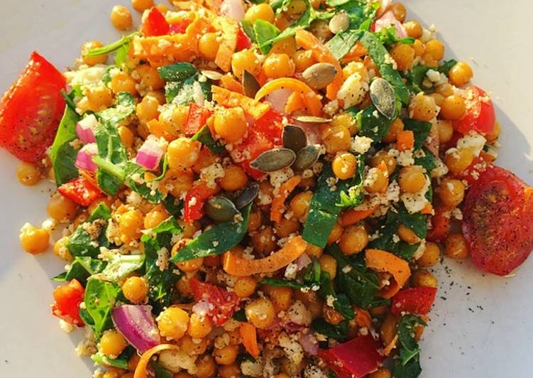 Step-by-Step Guide to Make Quick Cauliflower cous cous and chickpea salad