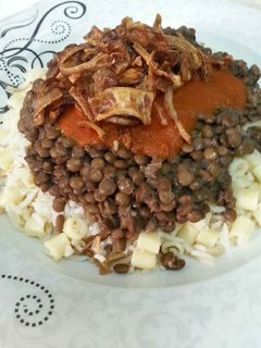 صورة لوصفة طريقة عمل كشري مصري