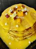 Fruits Pancakes with Mango Chocolate Ganache