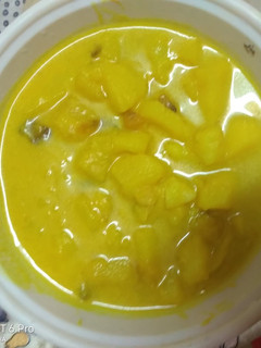 A picture of Yellow coconut potatoes#jikonichallenge.