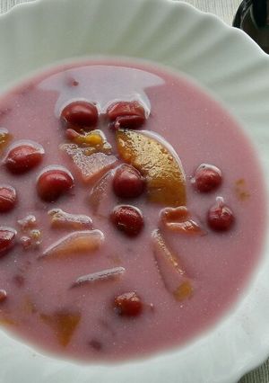 Gyümölcsleves 🍒🍎🍊 recept fotója