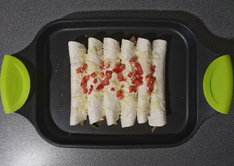 Flautas de pollo y verduras