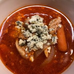 A picture of Crockpot Buffalo Chicken Soup.