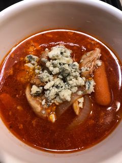 A picture of Crockpot Buffalo Chicken Soup.