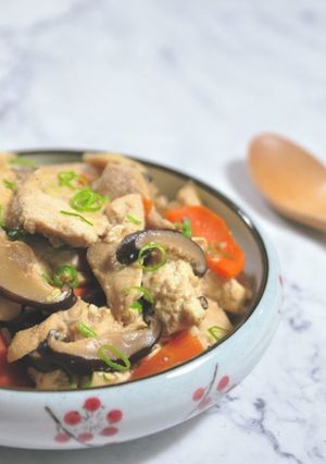 清爽的豆腐炒雞肉 的食譜成品照片