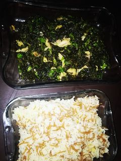 صورة لوصفة ملوخية ورز غيرشكل