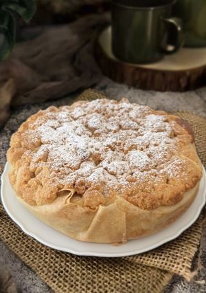 A picture of Apple Tart with Phyllo Dough and Almond Frangipane Cream.